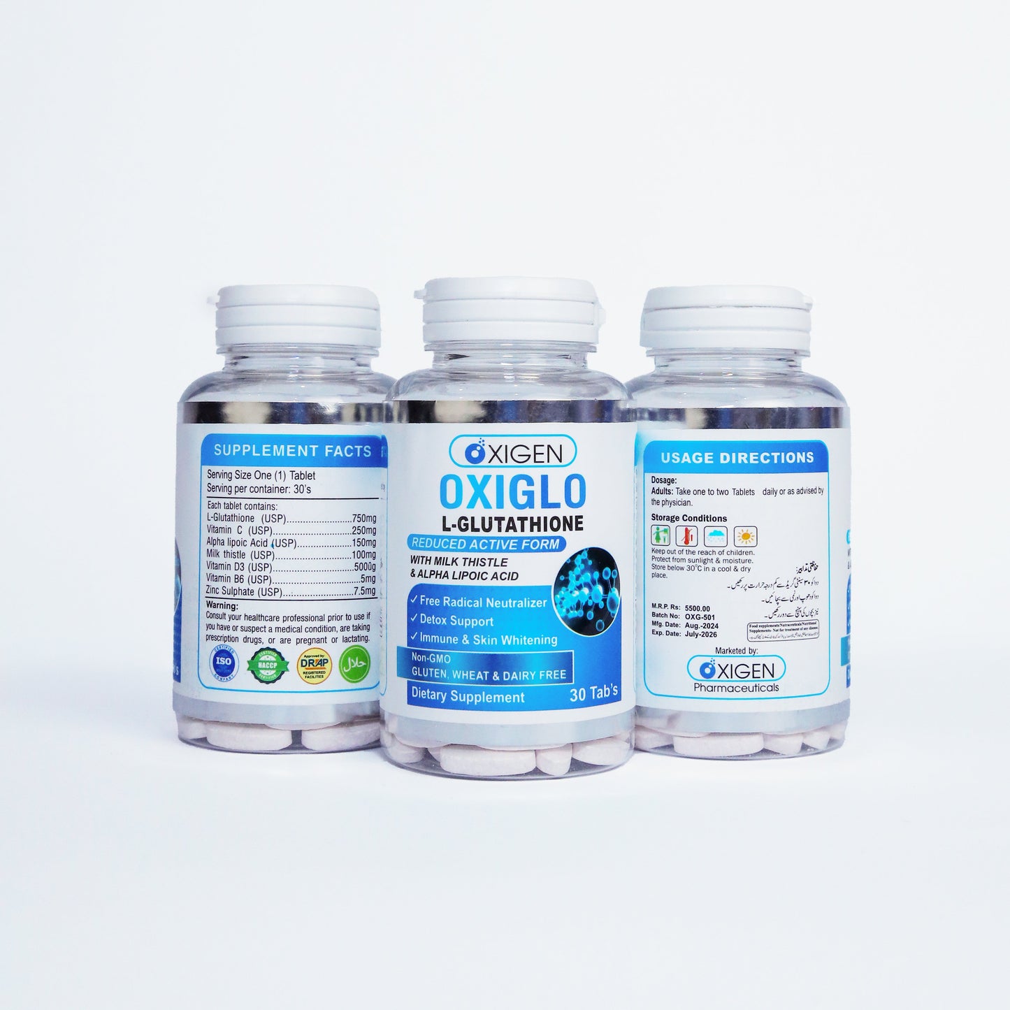 OxiGlo – Glutathione Supplement for Glowing Skin in Pakistan (L-Glutathione 750mg)