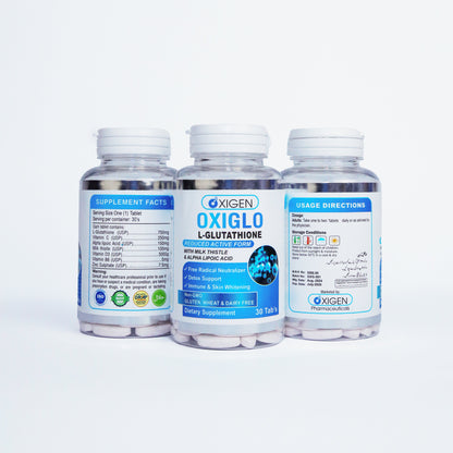 OxiGlo – Glutathione Supplement for Glowing Skin in Pakistan (L-Glutathione 750mg)