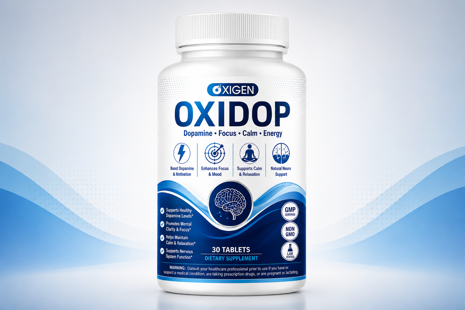 OXIDOP dopamine support supplement, 30 tablets for focus and mental clarity